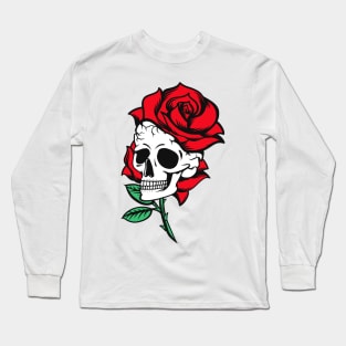 Skull and Rose Long Sleeve T-Shirt